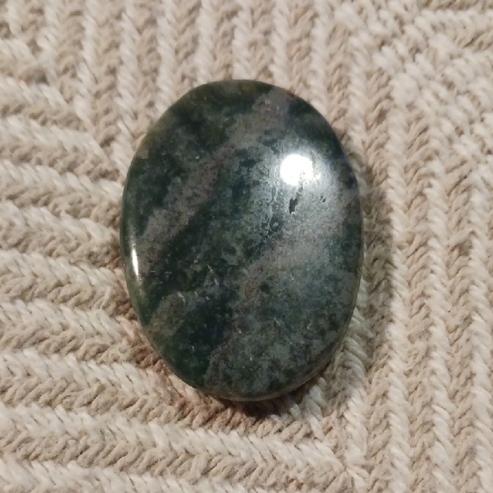 Green and Gray Jasper Stone Cabochon